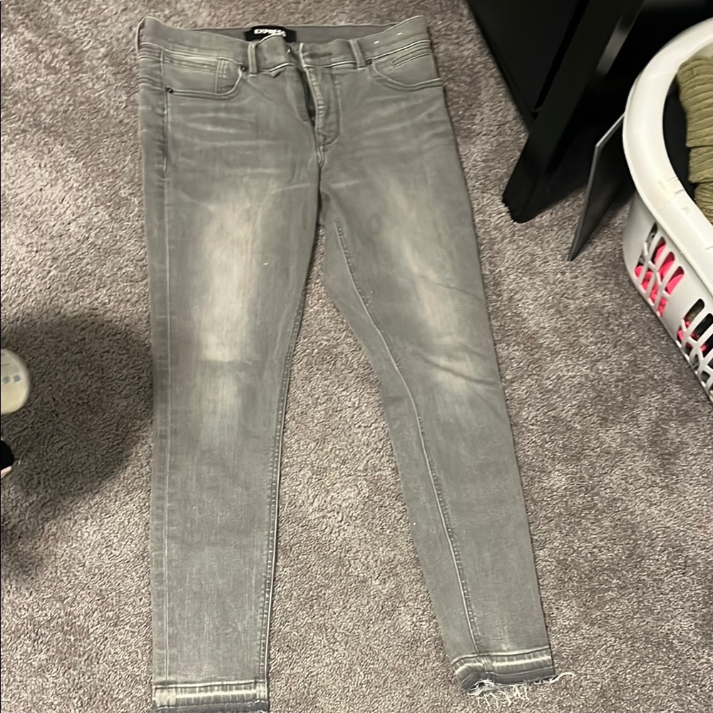Express Gray Skinny Jeans